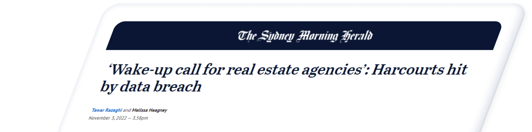 Online News Headline from the Sydney Morning Hearld News.